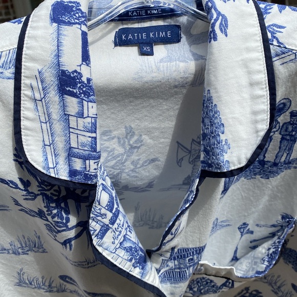 Katie Kime New Orleans Toile pajama top - Picture 6 of 15